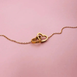 Engraved Double Heart Necklace
