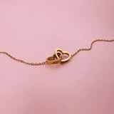 Engraved Double Heart Necklace