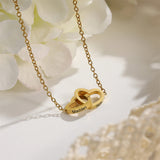 Engraved Double Heart Necklace