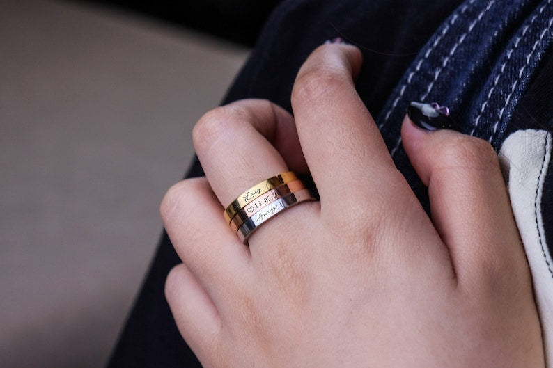 Silver and gold plated rings